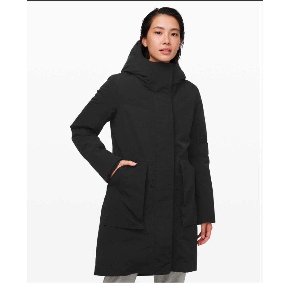 Lululemon Winter Warrior Black Waterproof Hooded Parka Coat Womens 12 $350+